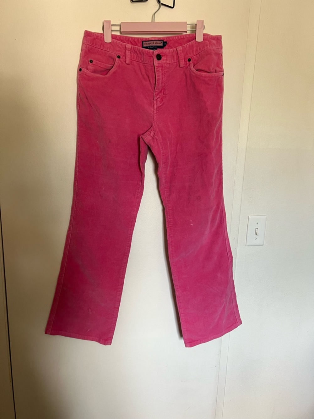 Vineyard Vines Hot Pink Corduroy Wide-Leg Jeans